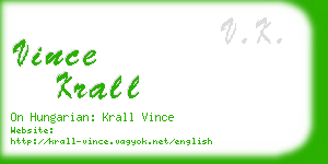 vince krall business card